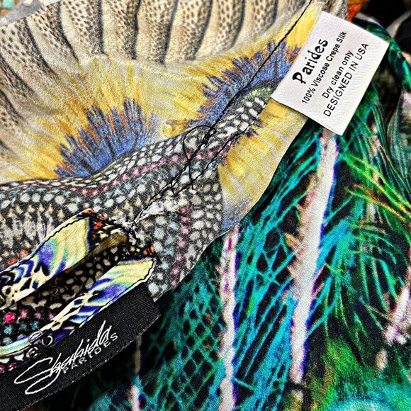 Shahida Parides 3 Ways Animal Print Maxi Silk Dress Multicolor ADINA PORTER - Picture 13 of 13